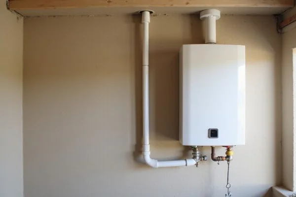 Newly installed Navien tankless on exterior wall